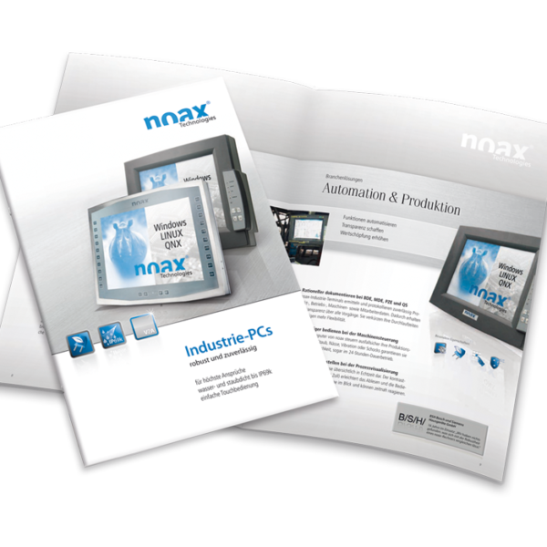 Broschüre mit Klammerheftung für Industriebranche