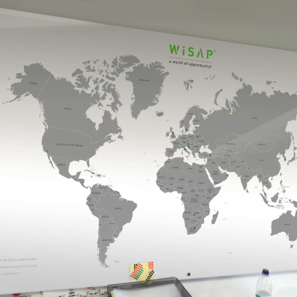 Weltkarte Magnettafel bedruckt