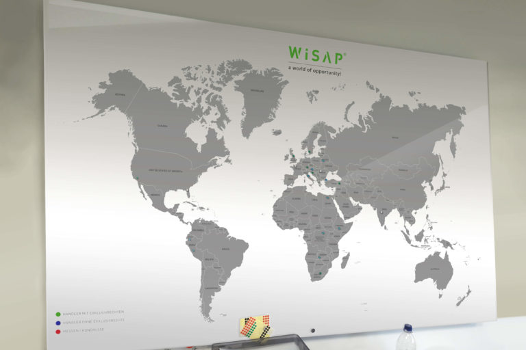 Weltkarte Magnettafel bedruckt