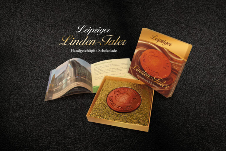 Schokoladen Verpackung Schachtel mit Broschüre