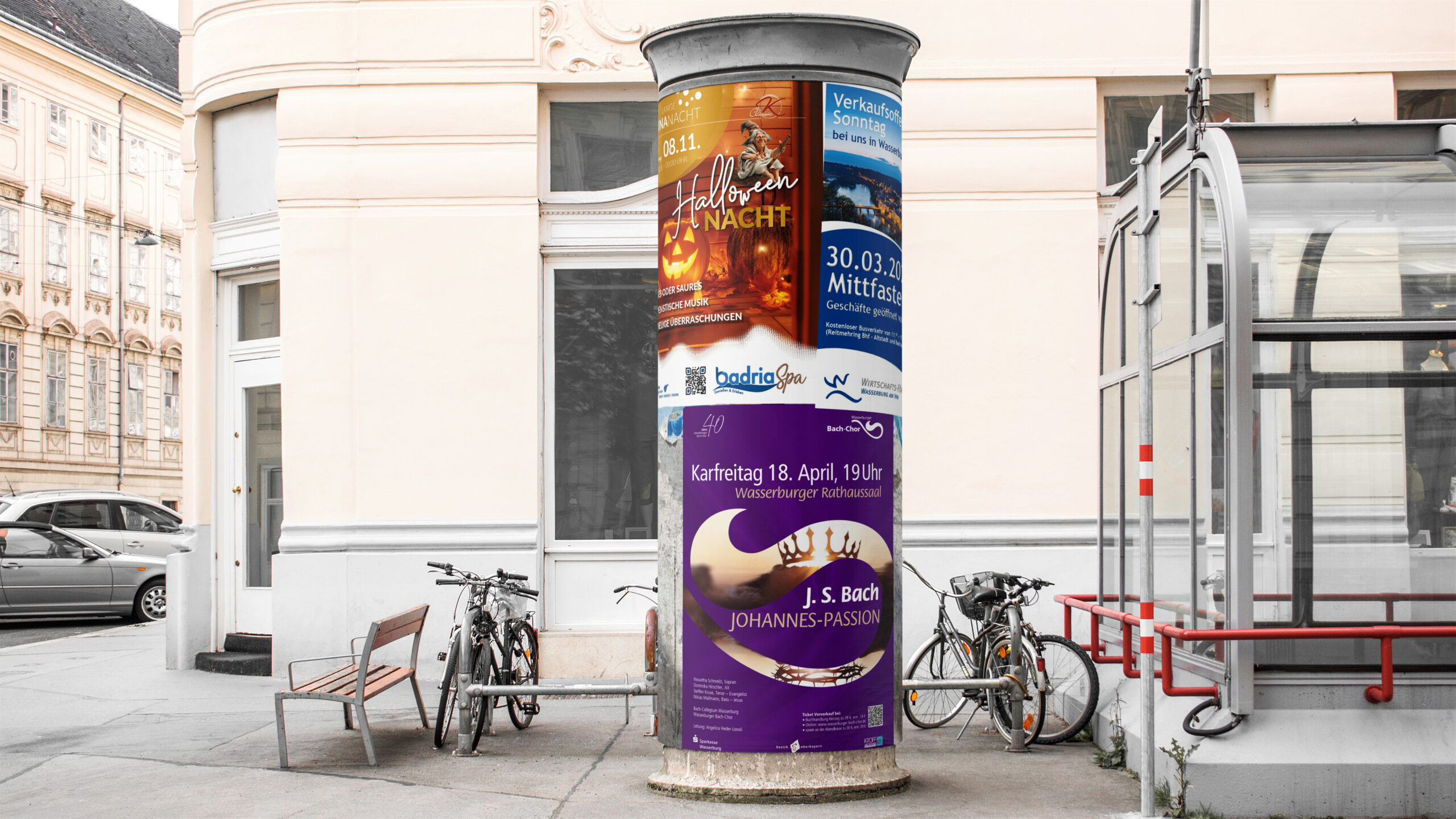 Litfaßsäule Werbung und Plakate